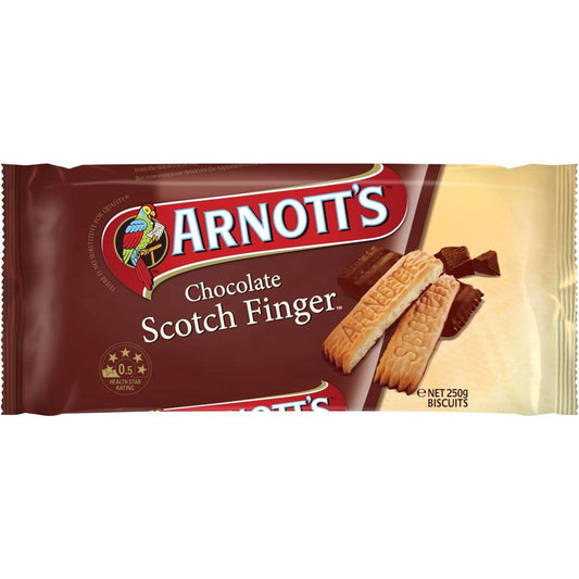 12x Arnott's Scotch Finger Chocolate Coated Biscuits 250g